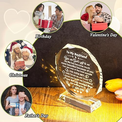 Miniatura 2 de YWHL Regalos románticos para novio de novia, recuerdo de cristal único para mi novio, regalos de cumpleaños, aniversario, día de San Valentín,