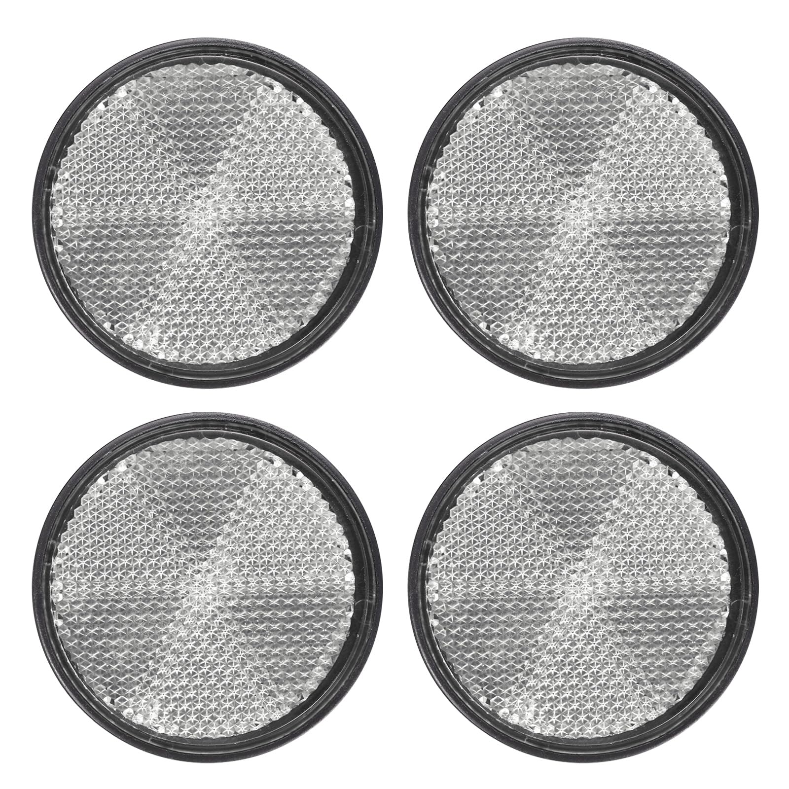 PATIKIL Round Rear Reflectors, 4 Pcs Safety Reflective Warning Reflector Plastic Universal Motorcycle Reflector with M6 Screw Mount for Car Motorcycle Trailer Bike Bicycles Dirt, White