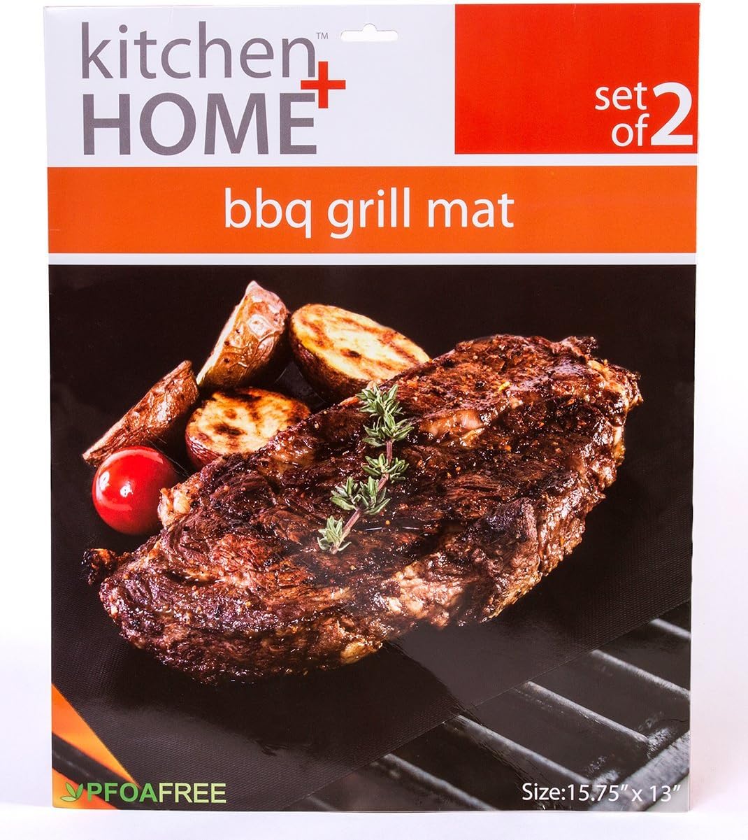 BBQ Grill Mats -100% Non-stick, Heavy Duty, Reusable, BPA and PFOA Free BBQ Grilling Accessories - 15.75 x 13 - (Set of 2)