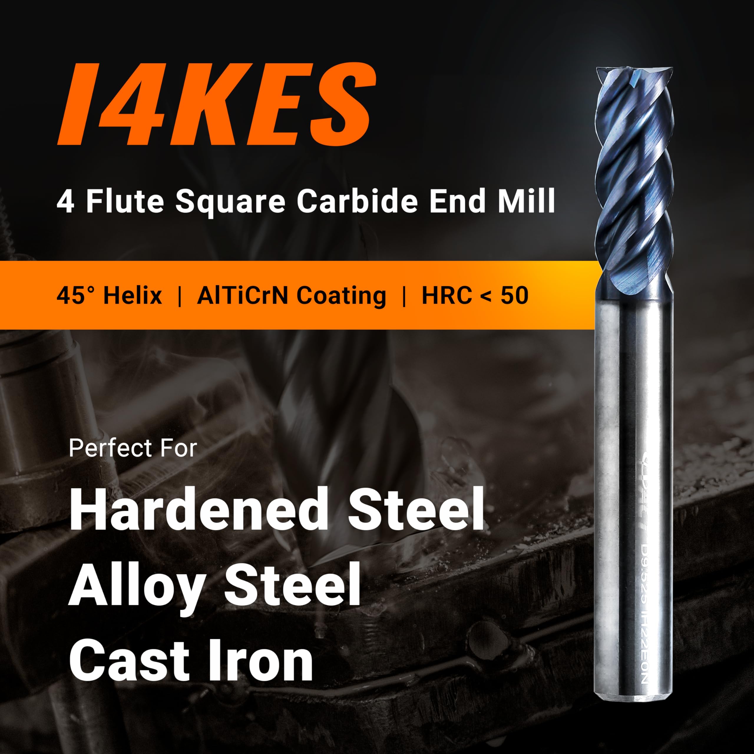ACCUCUT A4KES 1mm Carbide Square End Mill- 4 Flute Milling Bit for