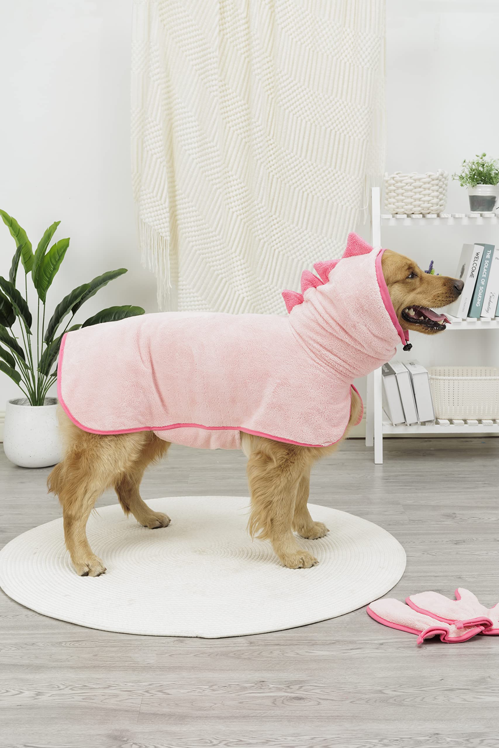 pink dog dressing gown Drying Robe Stylish Hound