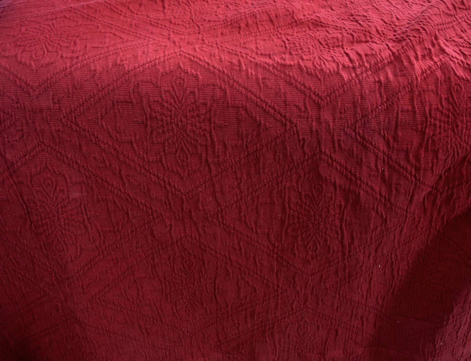 Wohnen & Accessoires Elegante copriletto "Faro" in 100% cotone, da 180 x 260 cm fino a 260 x 300 cm, copridivano con motivi floreali, diversi colori o cuscini (bordeaux, 260 x 300 cm)