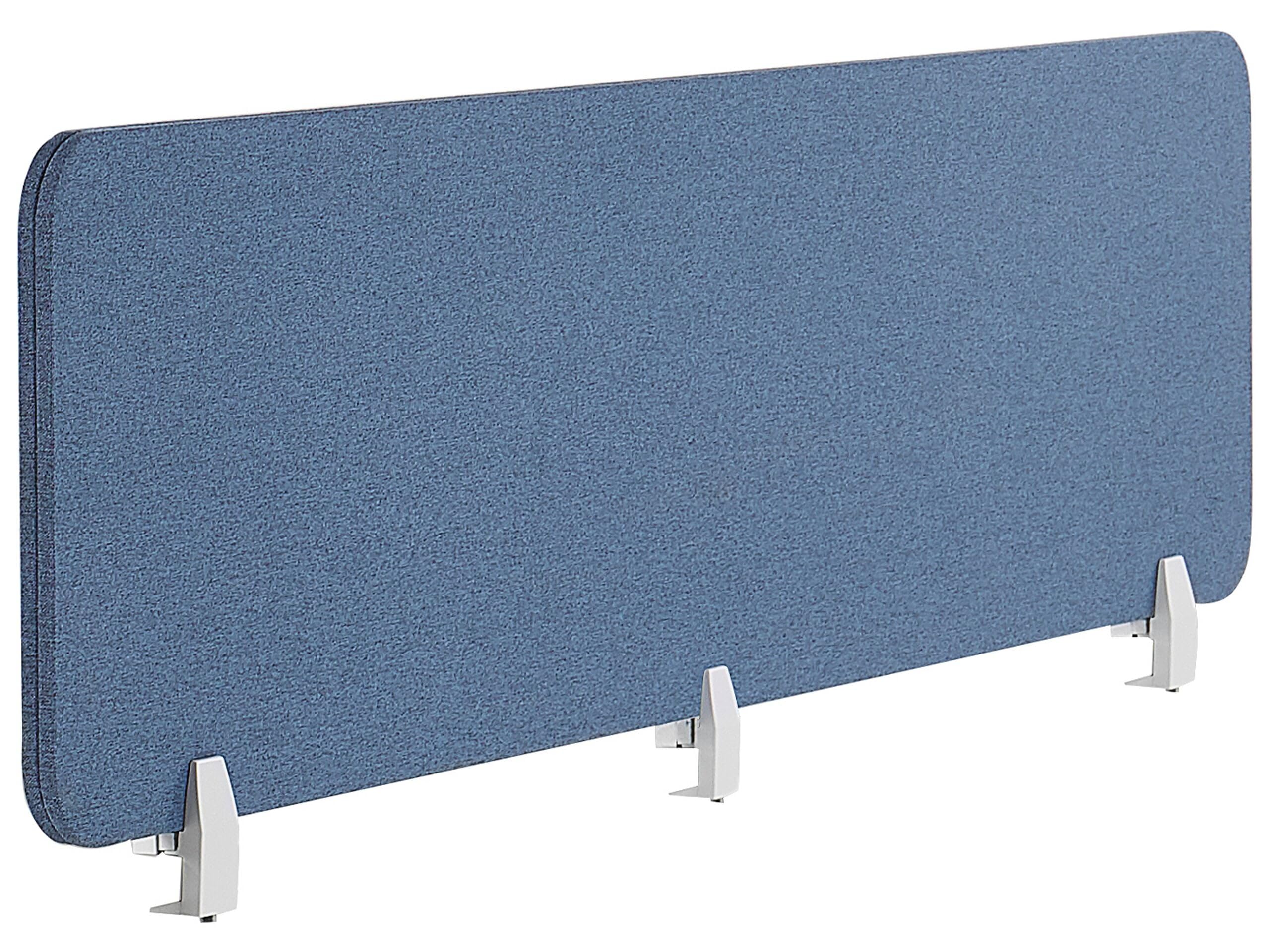 Beliani Séparateur Cloison Acoustique de Bureau et Table Bleu 180 x 40 cm Réduit Le Bruit et Les Distractions Visuelles Idéal pour Le Open Space