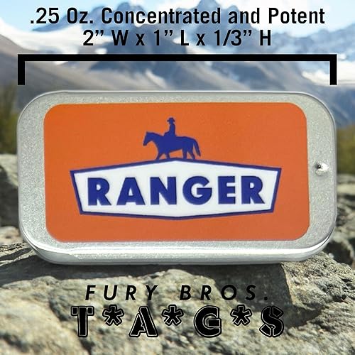Miniatura 4 de FURY BROS. TAGS Colonia sólida para hombre  Ranger  Cuero de silla de montar pino cítrico  Fragancia de aceite de semilla de uva de cera de abeja