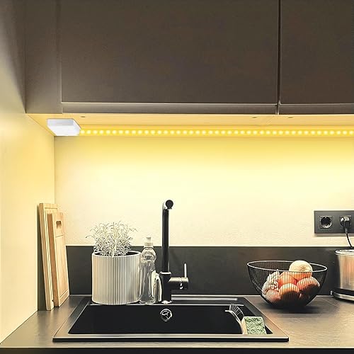 Miniatura 9 de Toyunia Battery Powered LED Strip Lights Battery LED Light Stick on Lights Under Cabinet Light for Kitchen Battery Operated LED Strip Lights Warm