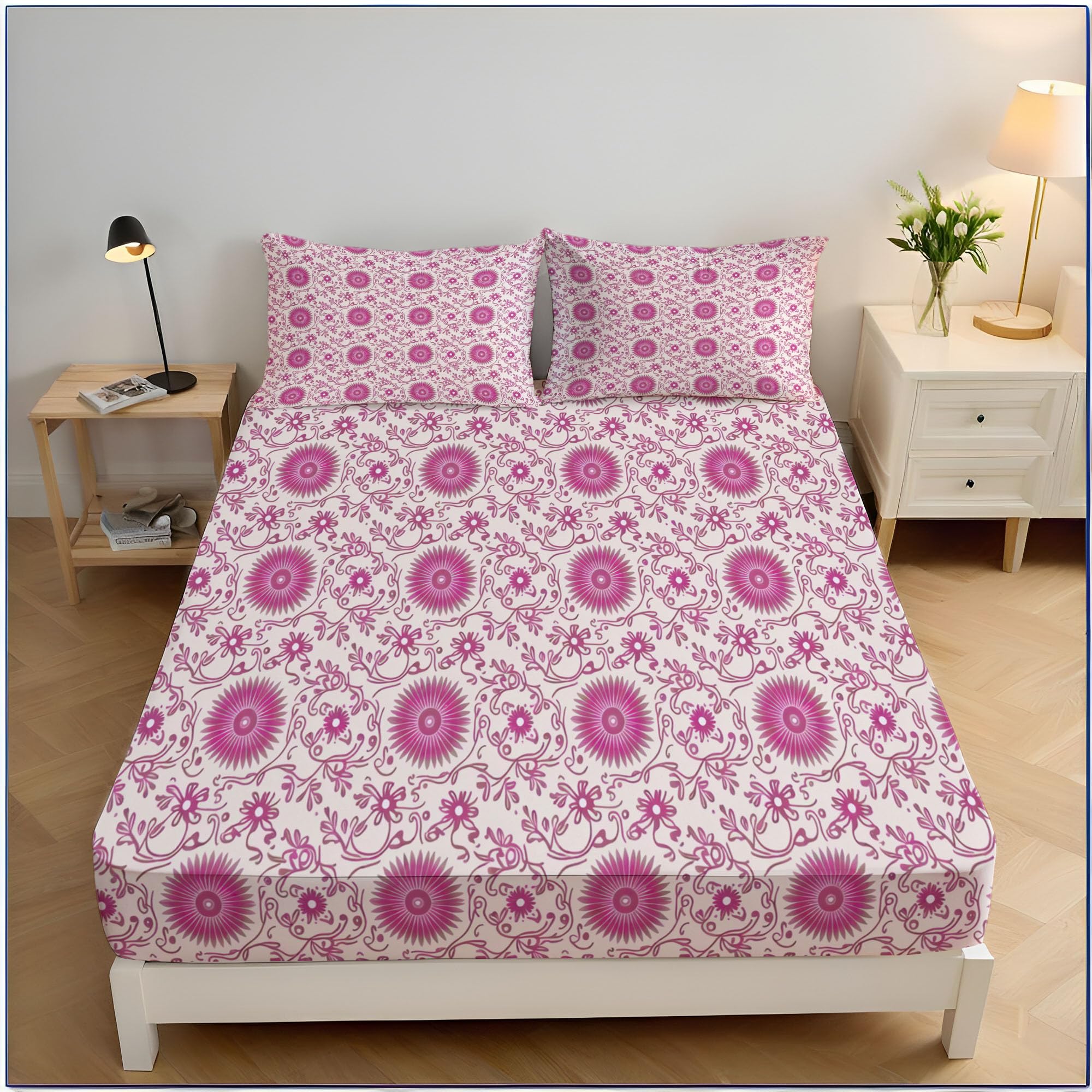 Drap housse 180x200cm pour transformer l'ambiance décorative de la chambre