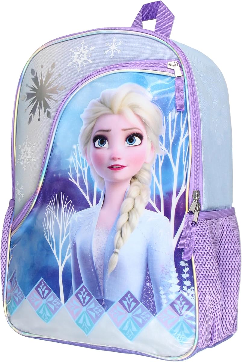 Frozen Elsa 16" Girls Bag School Travel Backpack With Reflective Designs