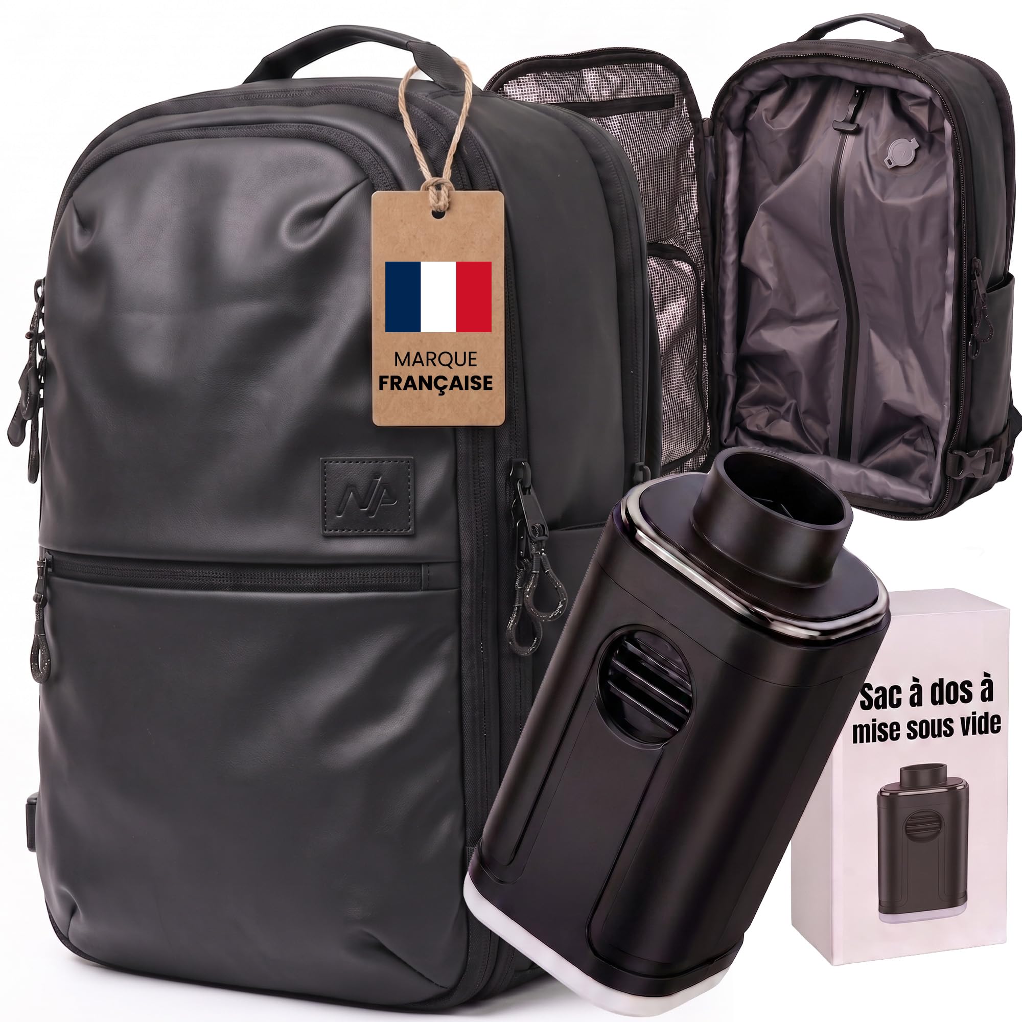 Sac de Voyage Sous Vide – Avion Bagage Cabine Avec Ouverture Valise (Noir)
