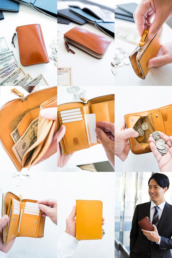 Amazon | [コルボ] フェイス ブライドルレザー 二つ折り財布 L字