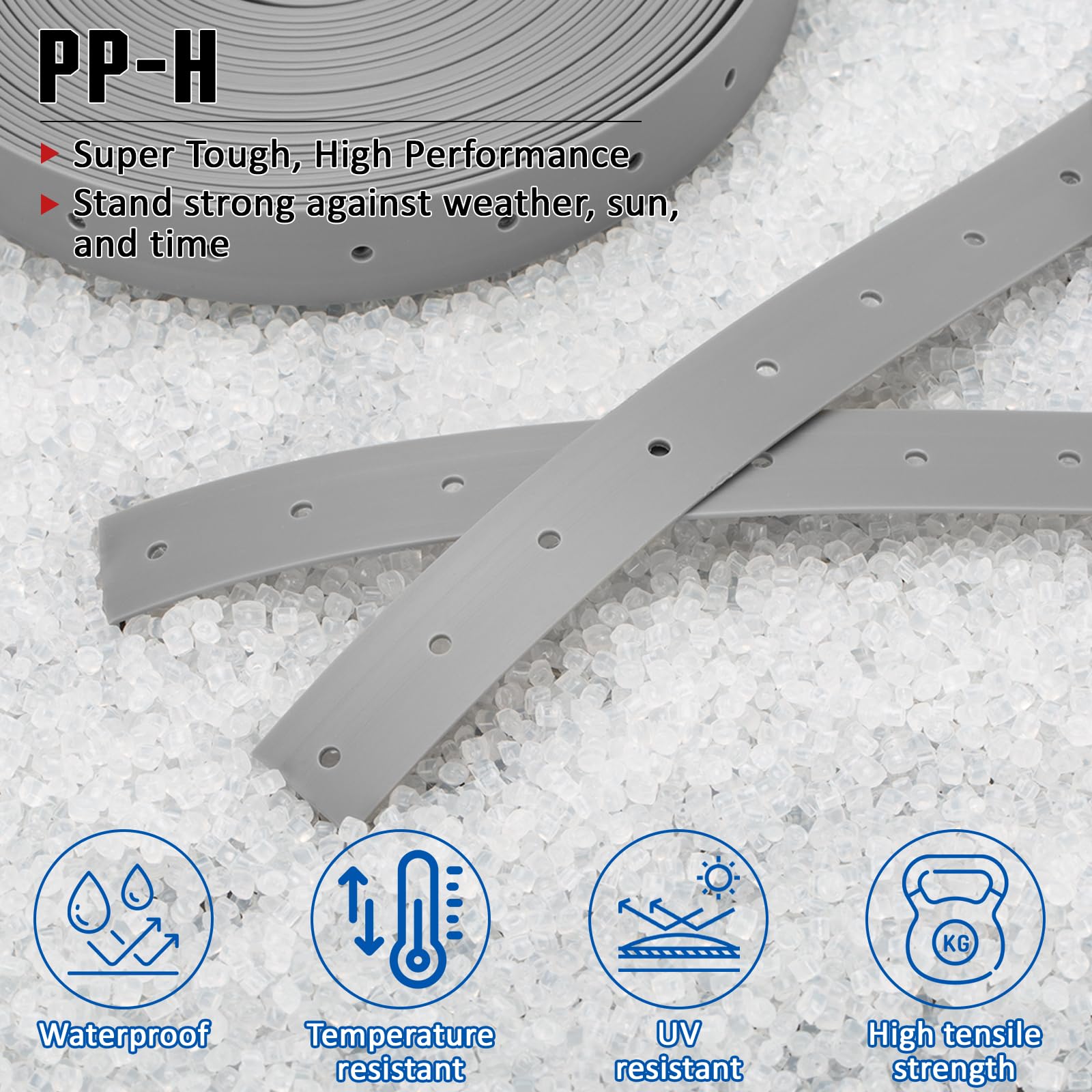 Pipe Strap Hanger Strap Plastic 3/4 Inch X 30 FT Reinforced Flexible