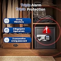 Vista 5 de BlackSmith Biometric Handgun Safe 1.8 Cub Home Safe Quick Access Fingerprint Security Lock Box for Money Firearm Valuables with Dual Alarm System