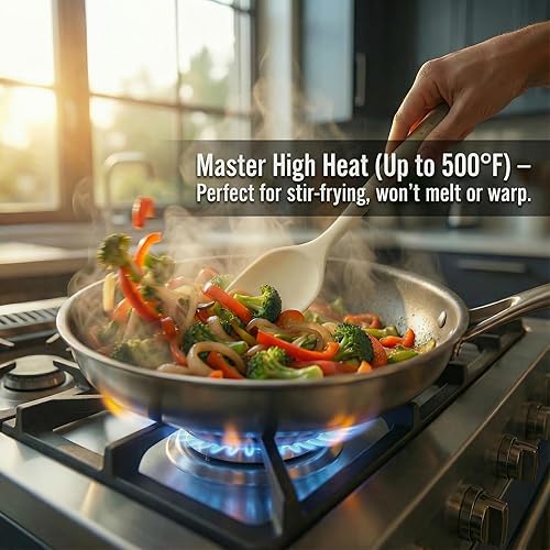 Miniatura 5 de Juego de utensilios de cocina de silicona, 6 piezas no plásticas 500°F resistentes al calor, sin BPA, aptas para lavavajillas, herramientas de