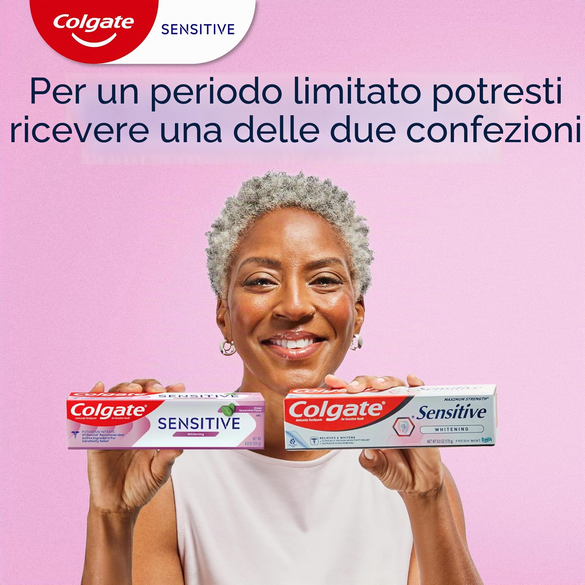 Colgate Colgate Sensitive Whitening Maximum Strength Dentifricio menta fresca, menta fresca, 170 g (confezione da 3)