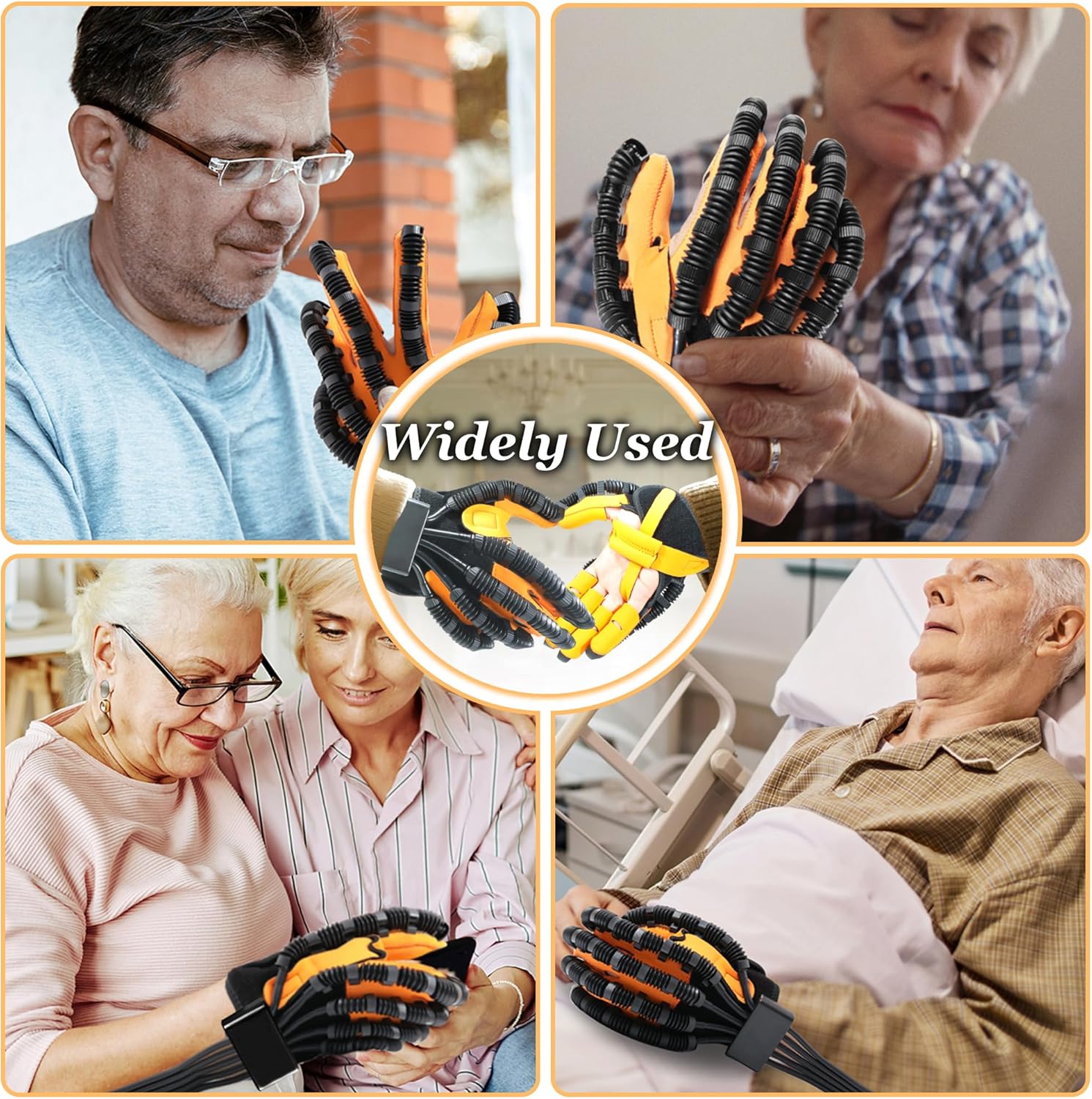 Rehabilitation Robot Gloves for Hand Hemiplegia Stroke Recovery, Finger Rehab Robotic Glove Strokes Therapy Equipment, 4 Modes, 2600mAh Rechargeable S/M/L/XL Sizes (Right Hand-M)