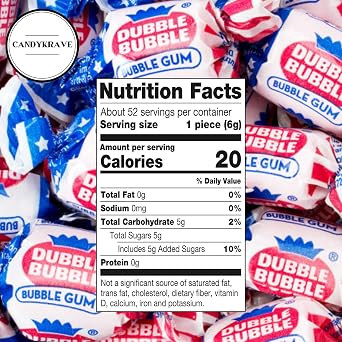 Double Bubble Gum - Original Flavor - Independence Day Edition - Sweet & Chewy - Patriotic USA Flag Themed Fruity Bubble Gum for 4th of July, BBQ Parties, Movie Nights & Birthdays (1 lbs)