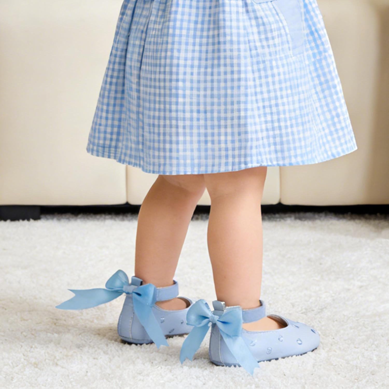 Kiderence Baby Girls Prewalker Mary Jane Flats Bowknot Princess Dress Shoes (Infant/Toddler)