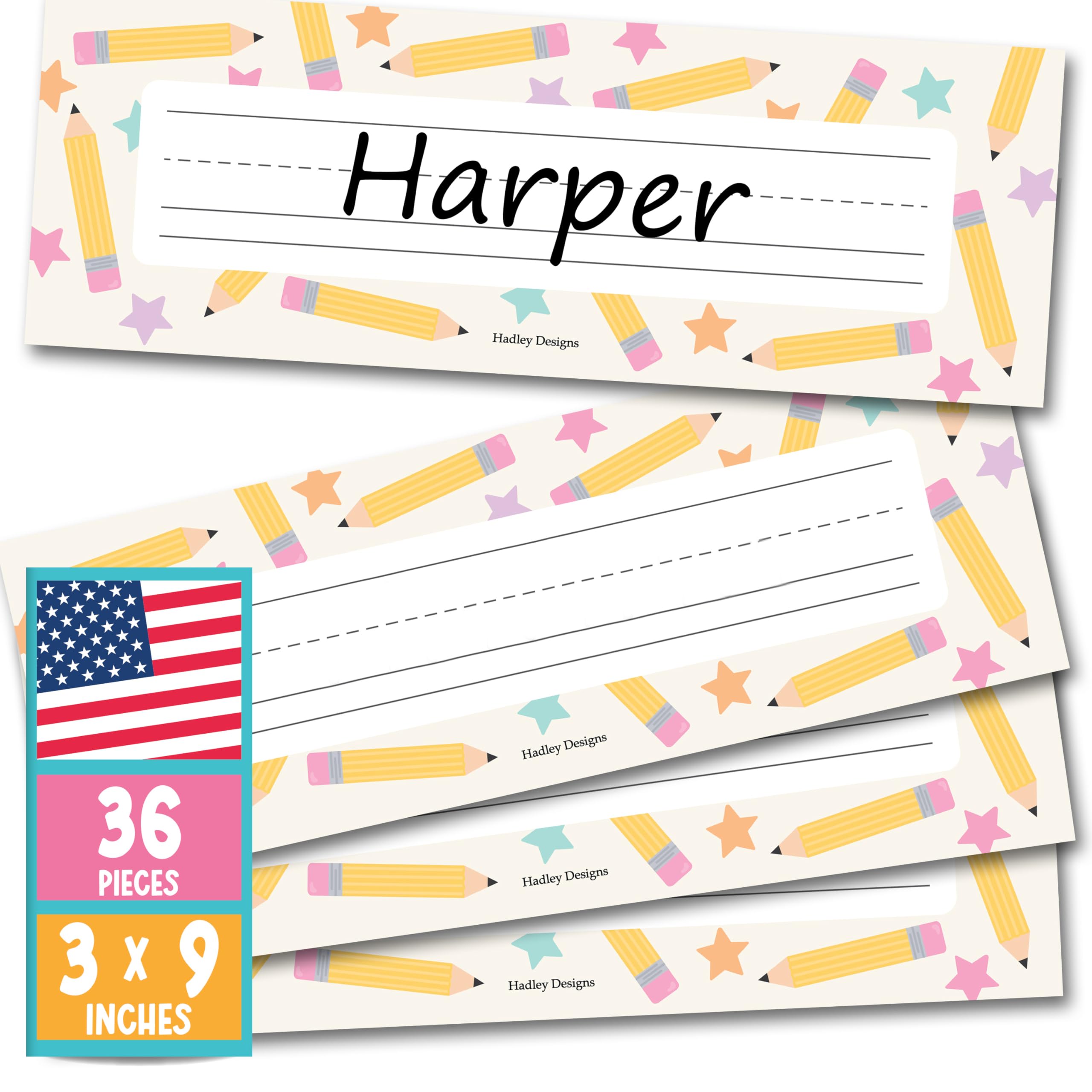 Desk Name Tags for Classroom -36 Student Name Plates for Classroom Decor & Organization,9x3 Preschool Kindergarten 1st 2nd 3rd Grade Nametags, Cubby
