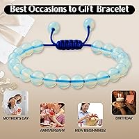 Vista 524 de Amazing Gemstone Crystal Bracelet for Women Men's Gifts - Protection Healing Crystal Bracelet - 8mm Gemstone Beaded Adjustable Bracelet Pulseras