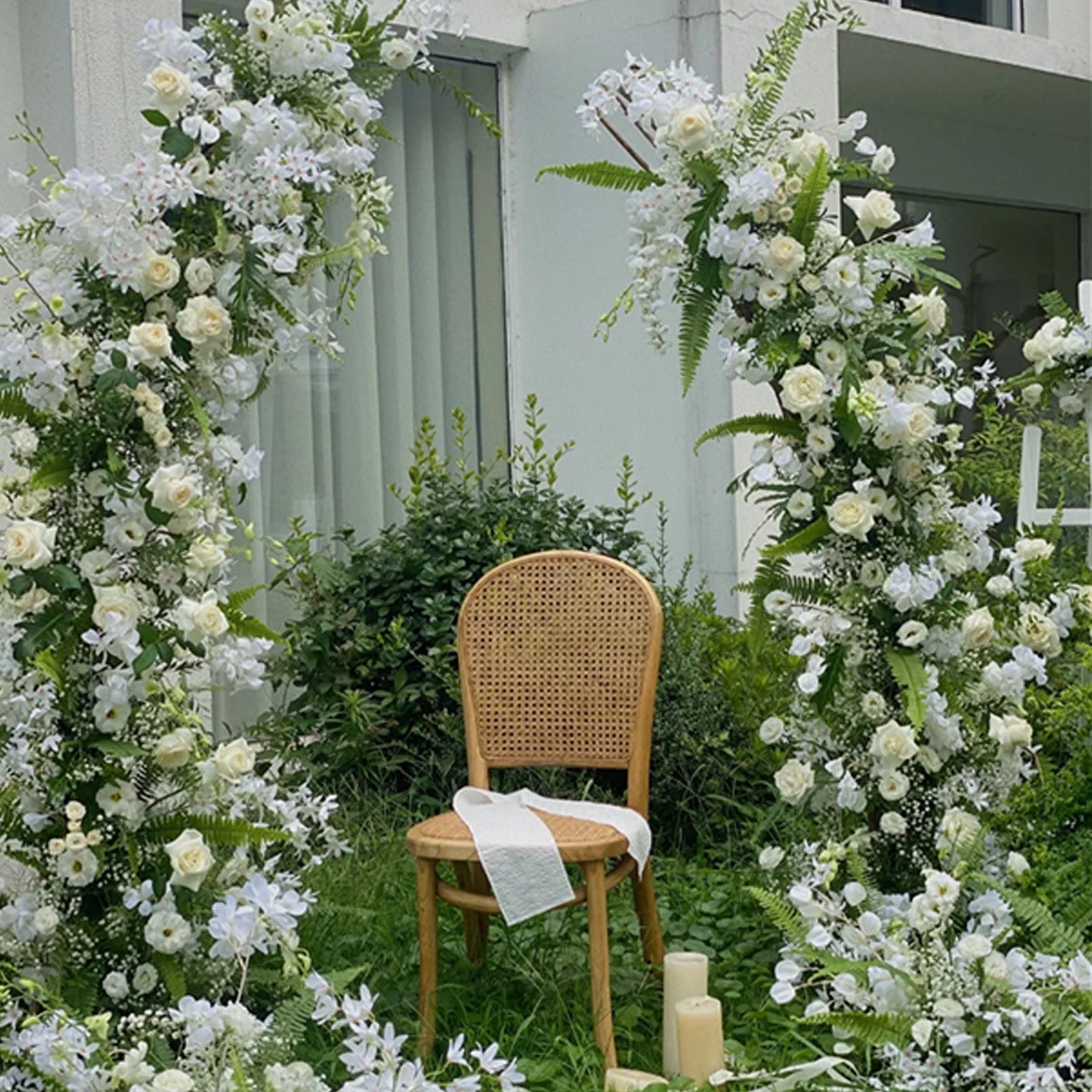 Décor Arche De Mariage Demi-lune, Support Long, 2 Mètres De Haut, En Métal Blanc, Pour Décor De Centre De Table, Toile De Fond