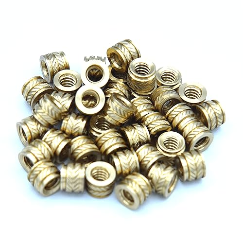 Miniatura 2 de J&amp;J Products - Inserto de latón IUB-024, 10-24 cónico, roscado pasante, diámetro exterior de 0.18 pulgadas, longitud de 0.27 pulgadas, inserciones