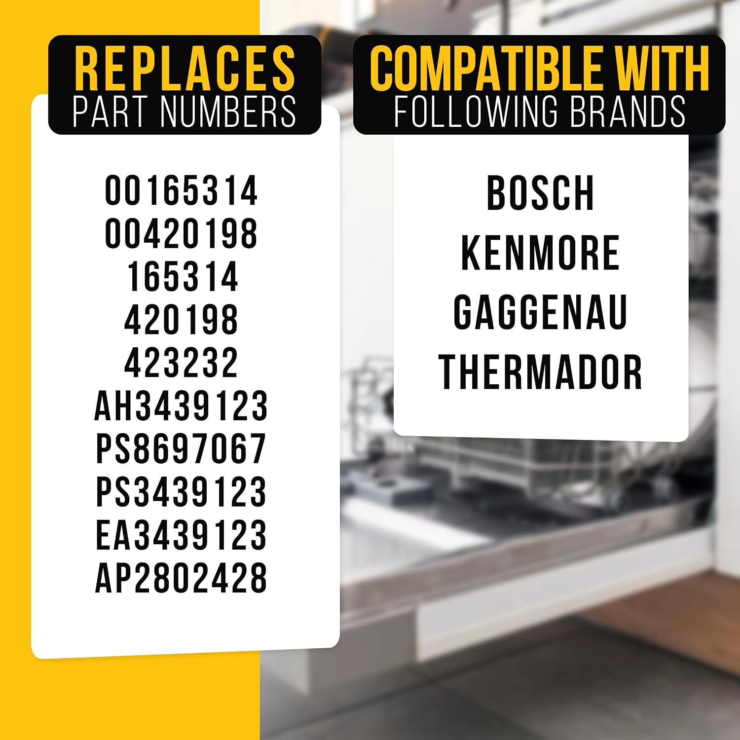 165314 Dishwasher Wheels Lower Rack for Bosch Kenmore Thermador (4-Pack)
