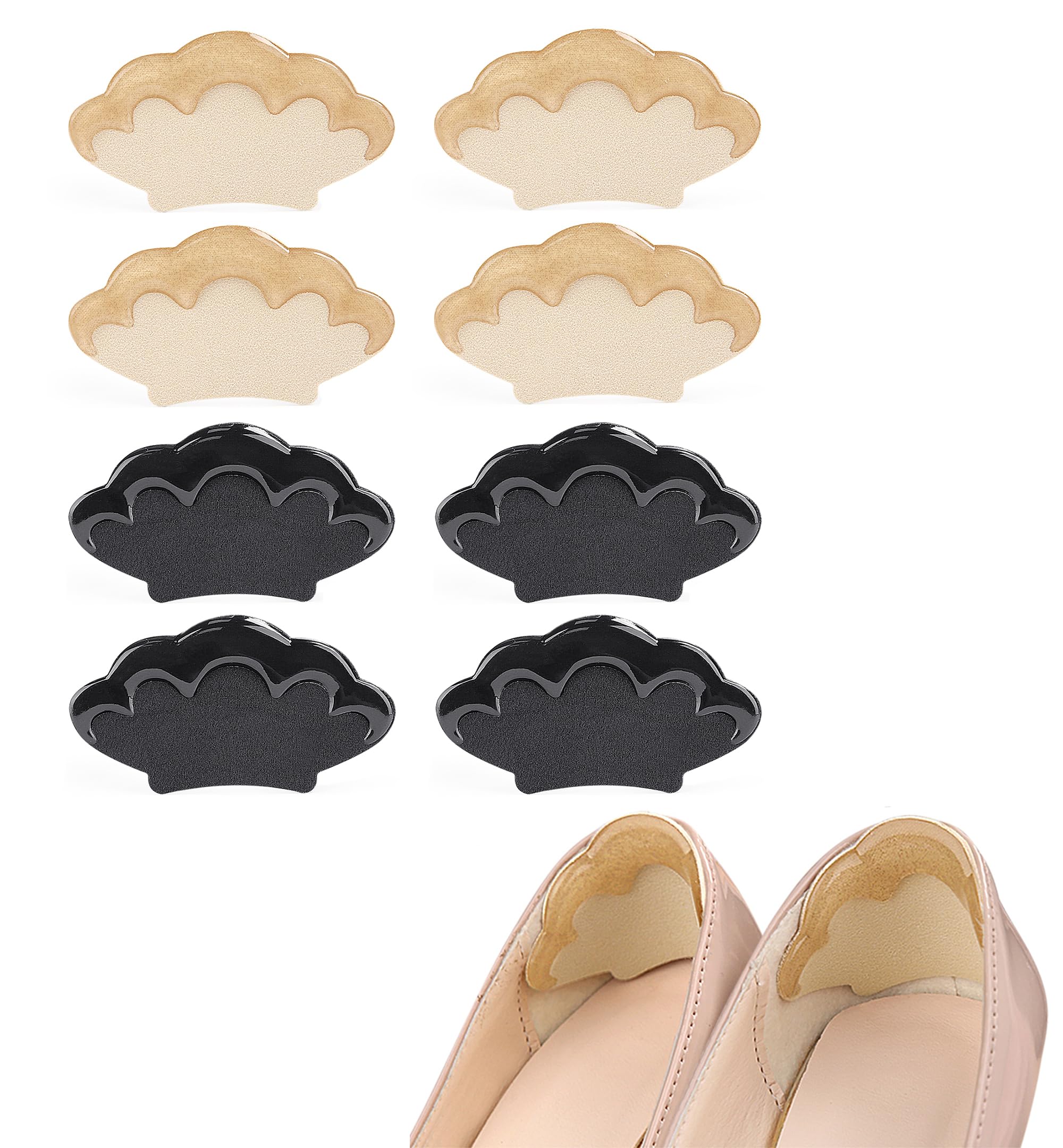 HGBOO Gel Heel Protectors (4 Pairs) - Heel Grips Cushion Pads & Inserts, Prevent Slipping, Rubbing, Blisters, Heel Pain, Perfect for High Heels & Mens