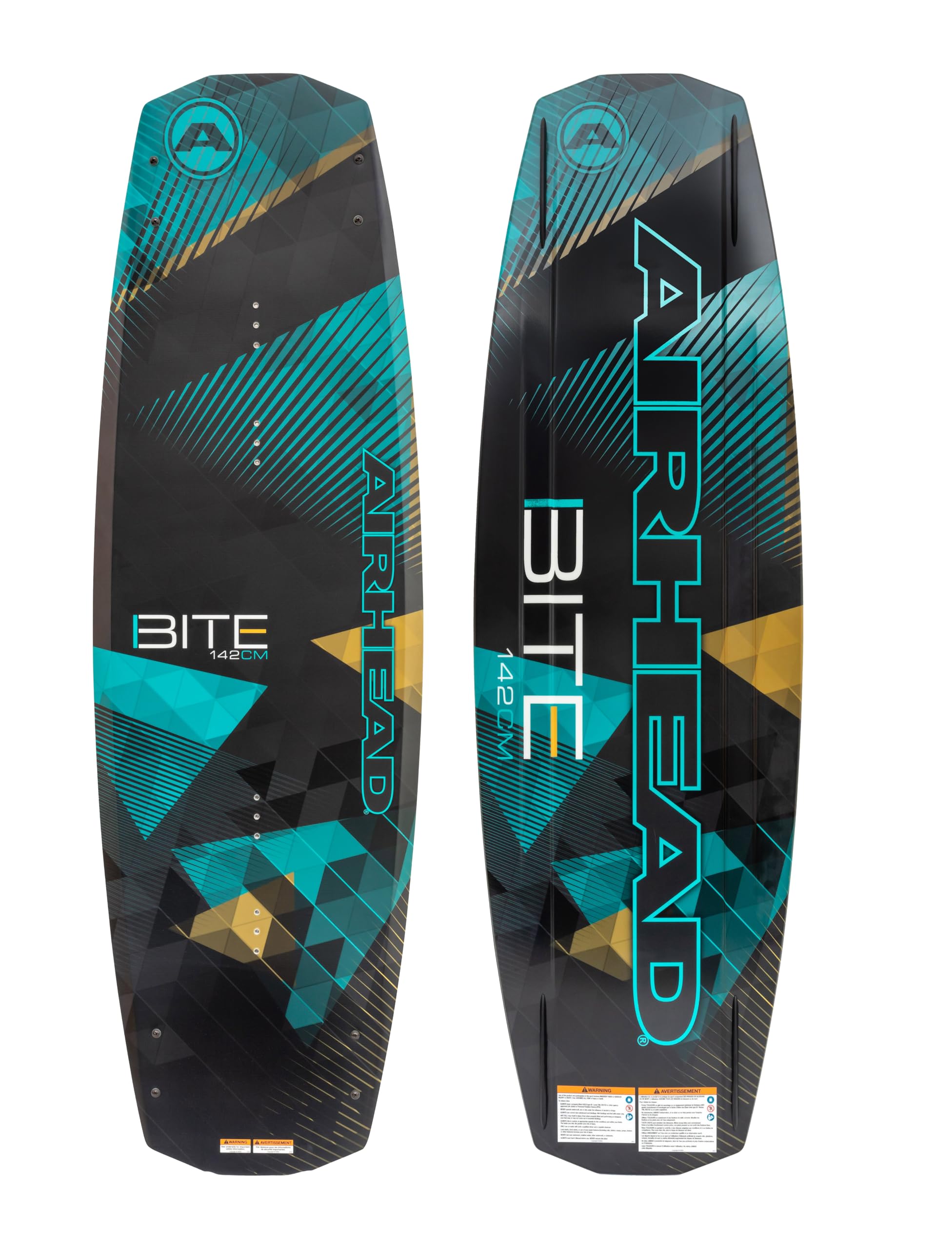 Photo 1 of Airhead BITE Wakeboard 52" (132cm) – Wide-Body Design for Beginner to Intermediate Skiers – Extra-Wide Tips, Fiberglass Fins, Durable Molded Construction – Bindings Sold Separately