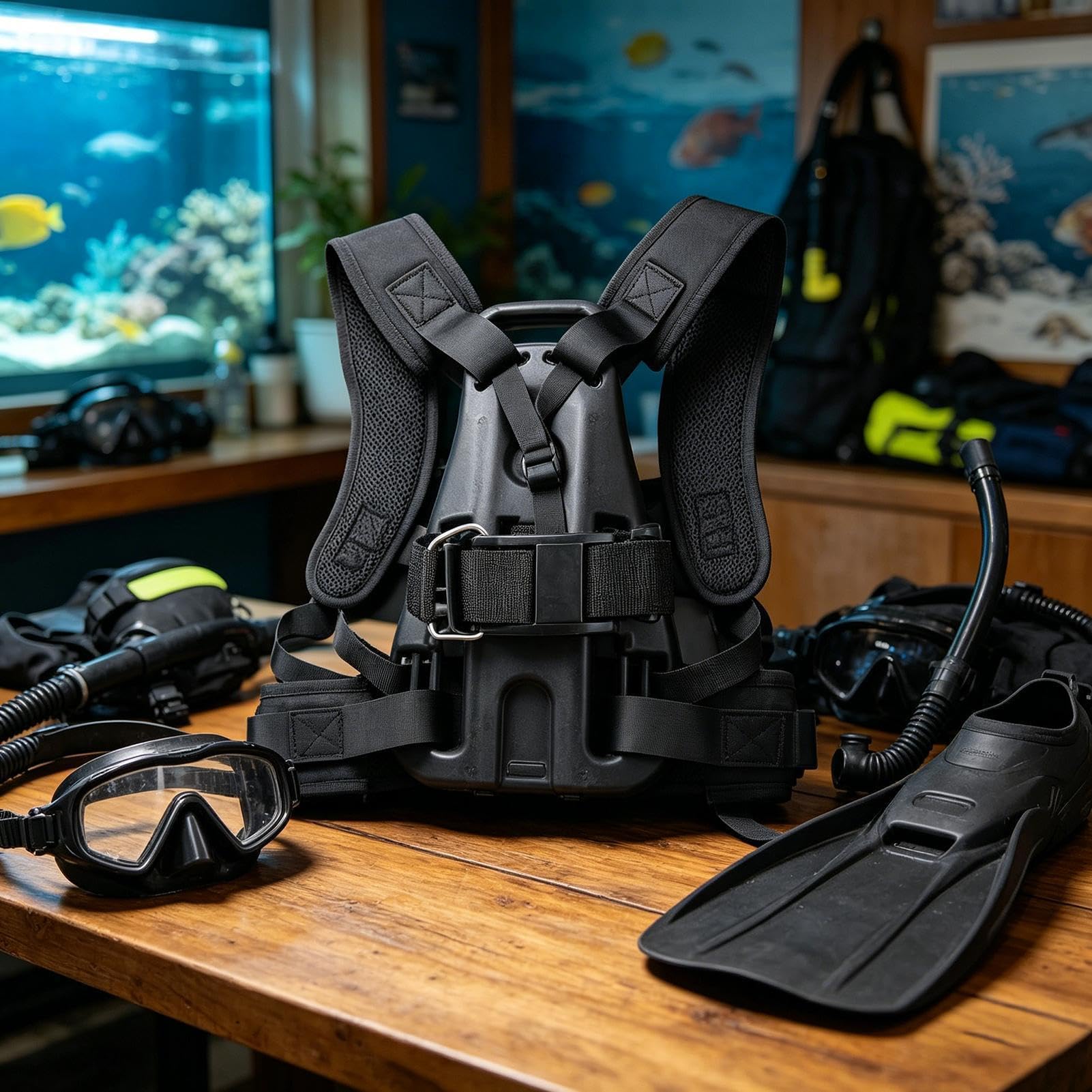 Support de Bouteille de Plongée Sac à Dos Harnais pour Bouteille d'Oxygène | Porte-Bouteille de Plongée Ajustable Pour plage, extérieur, bateau, entraînement, piscine publique