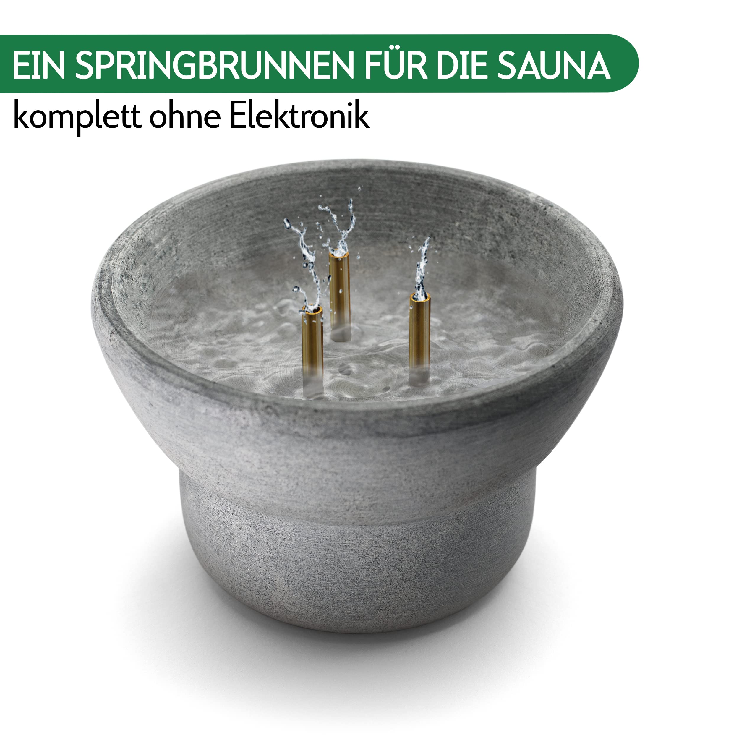 CozyNature® Speckstein Sauna Brunnen | Aufgussstein und Verdampfer | Sauna Zubehör | Springbrunnen, Fontäne | 100% Handarbeit 15cmx10cm