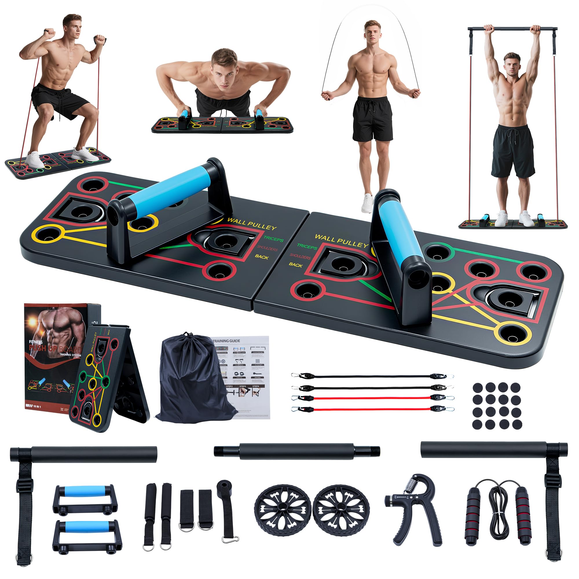 Tongdayi Push Up Board,Portable Dismountable 17 in 1 Push Up Bar at Home Gym,Professional Muscle Training Equipment is Available for Men and Women,The