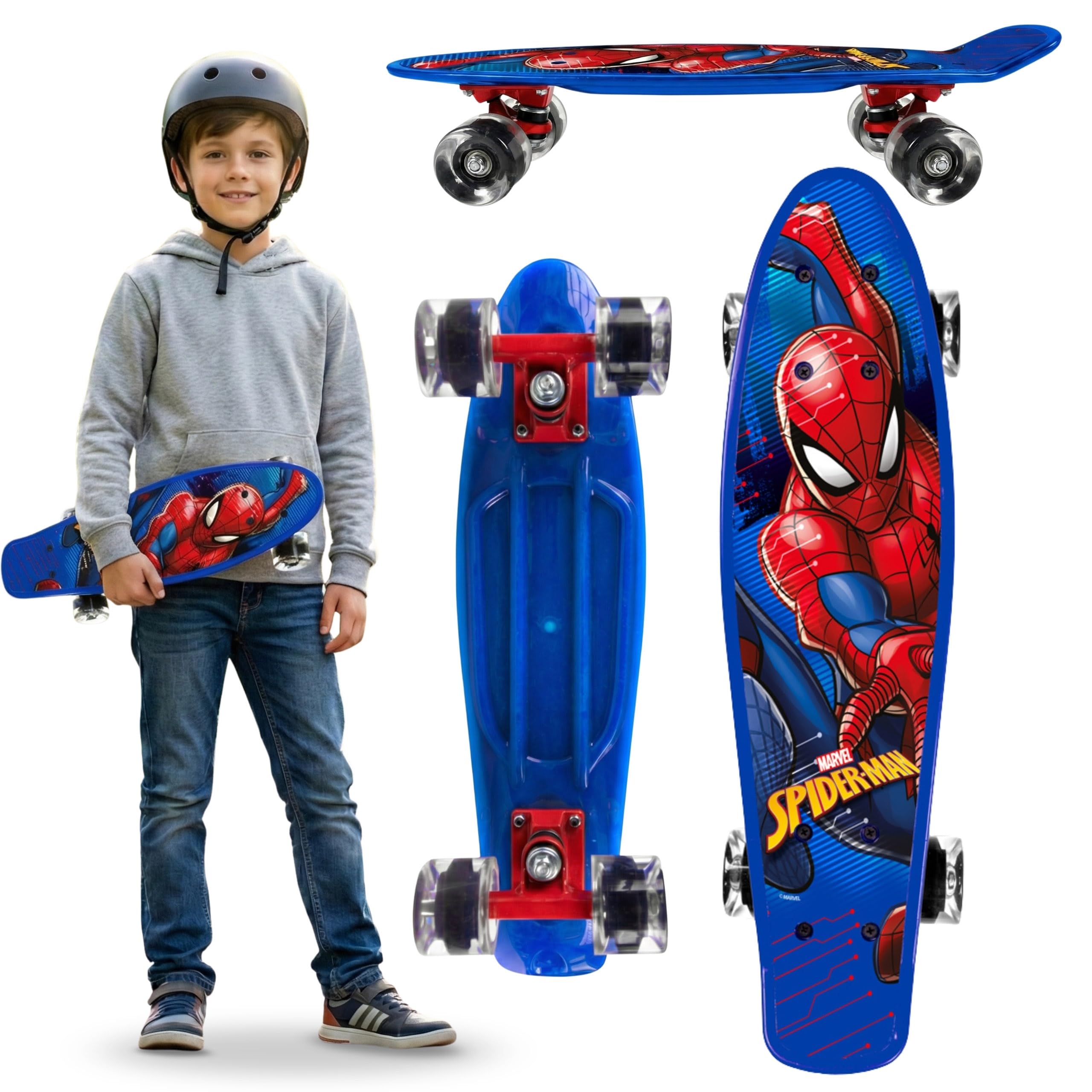 Fish-Skateboard 55 cm, Planche antidérapante, légère, Stable de 20 à 50 kg