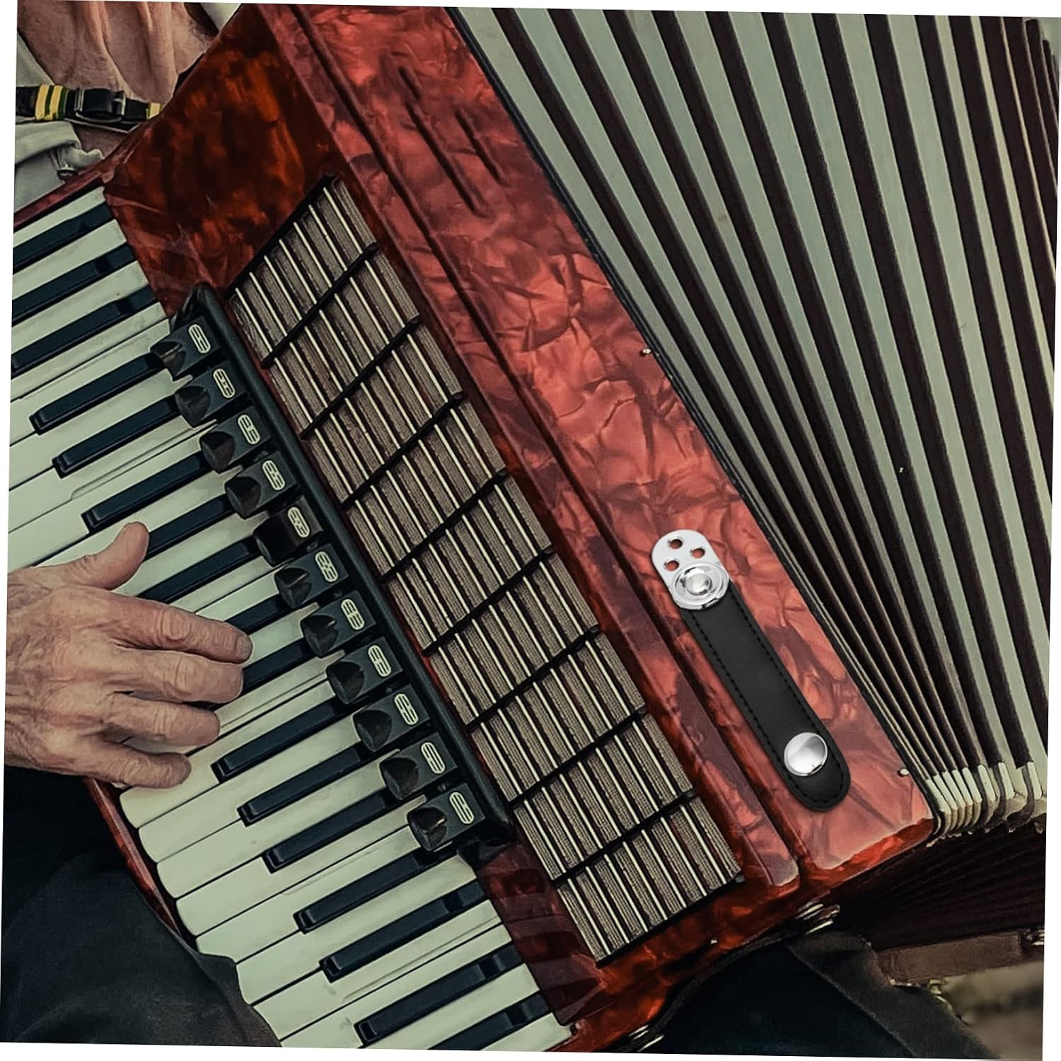 Mikinona 2sets Accordion Bellows Straps Double-layer Binding Straps Panter Accordion Accessories Essential for Players Compact and Portable