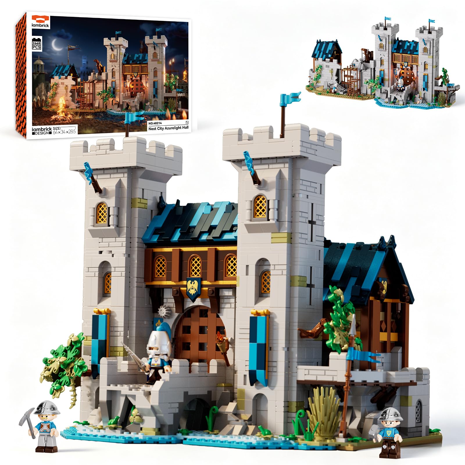 Medieval Castle Building Blocks Set for Adults, Modular Architecture Sets