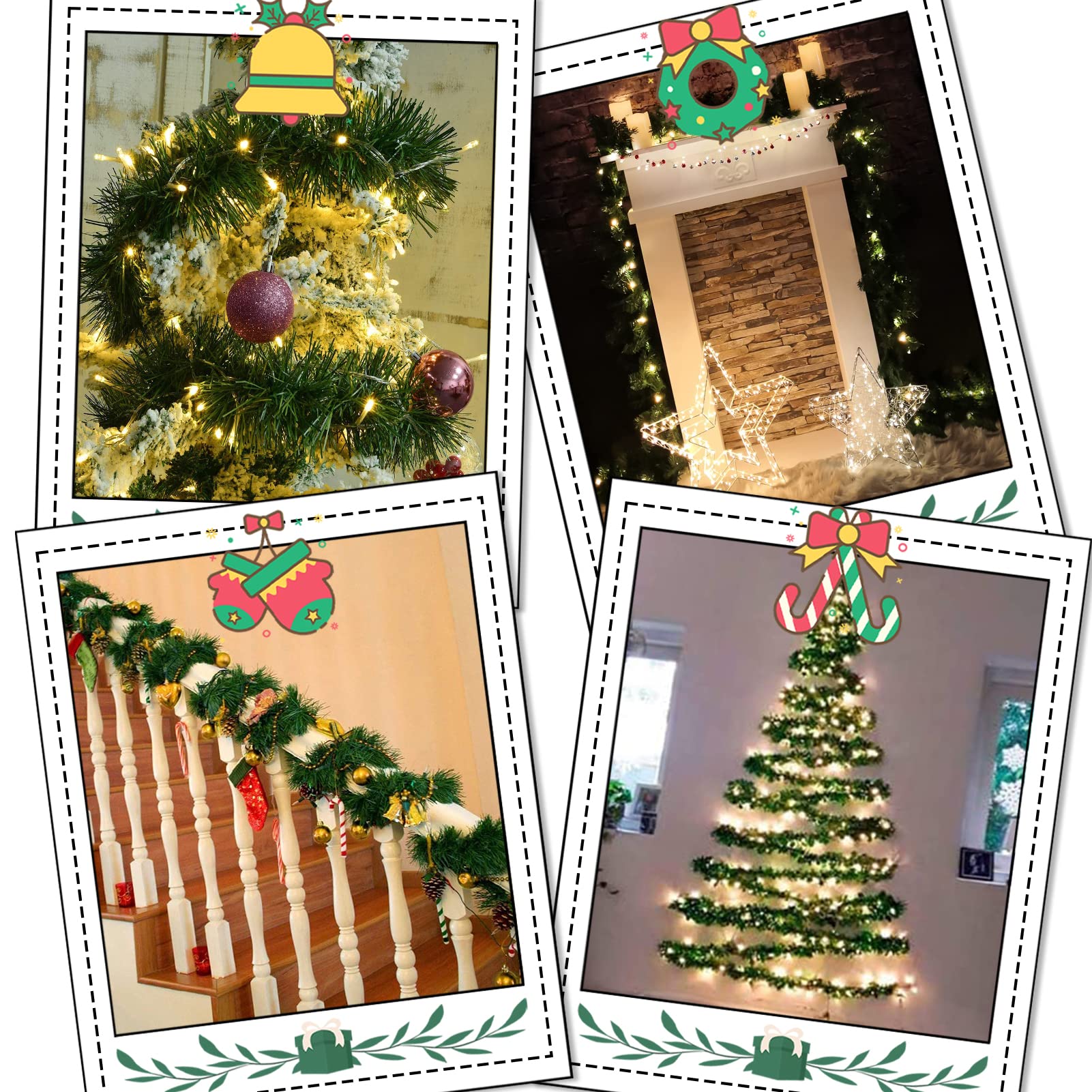 1/5.35m Kunstmatige Grenen Kerst Slinger Decoraties Kunstmatige Groene Dennen Slingers Vakantie Kerstkransen Decoratie voor Kerst Bruiloft Party (B 5.35mx5.5cm, 2ST 1/5.35m Kunstmatige Grenen Kerst Slinger Decoraties Kunstmatige Groene Dennen Slingers Vakantie Kerstkransen Decoratie voor Kerst Bruiloft Party (B 5.35mx5.5cm, 2ST