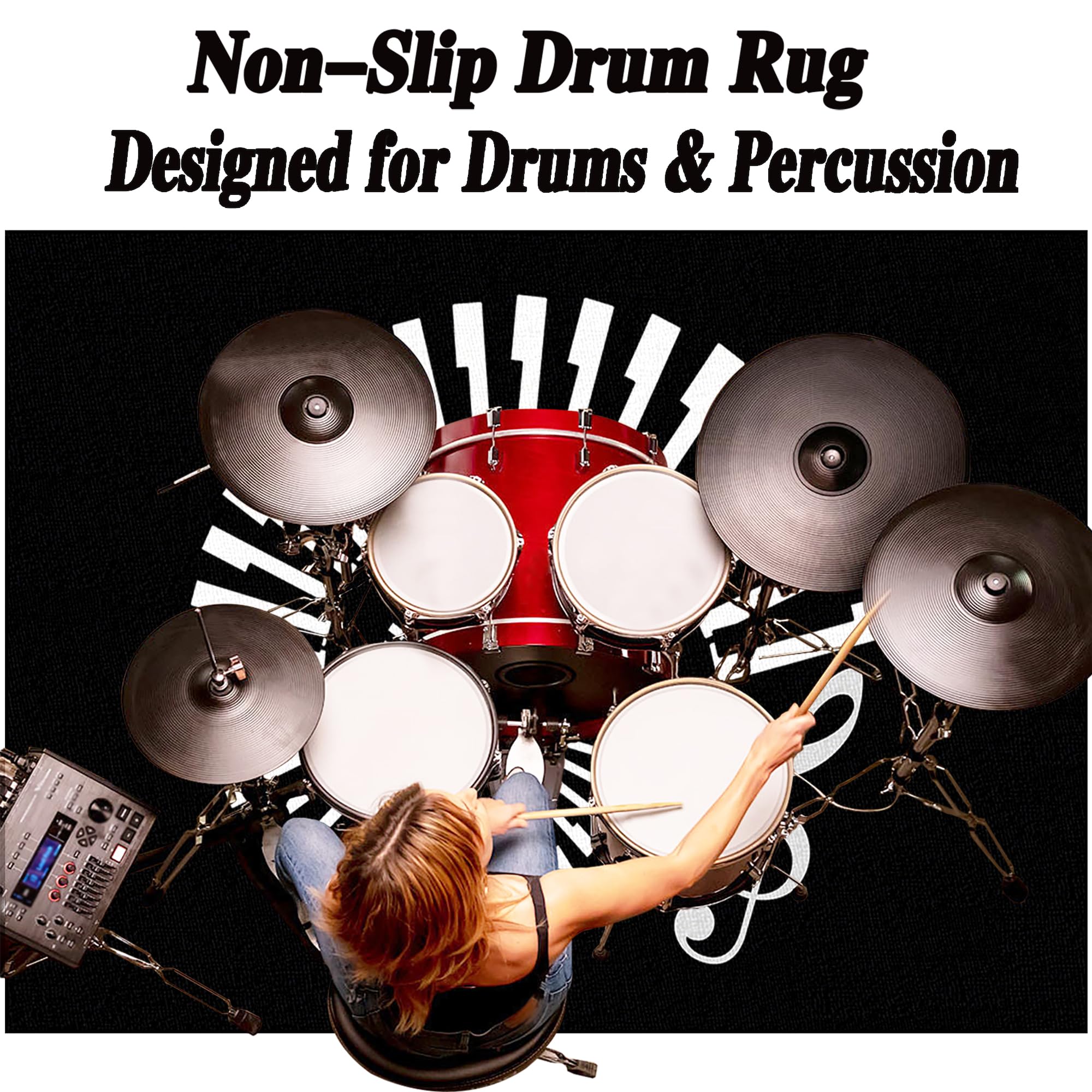 Dywan z baterią akustyczną, dźwiękoszczelny dywanik z baterią, elektroniczny dywanik do bębna basowego, antypoślizgowy do bębna basowego i innych elementów zestawu dywaników do dywanika 160 x 120 cm