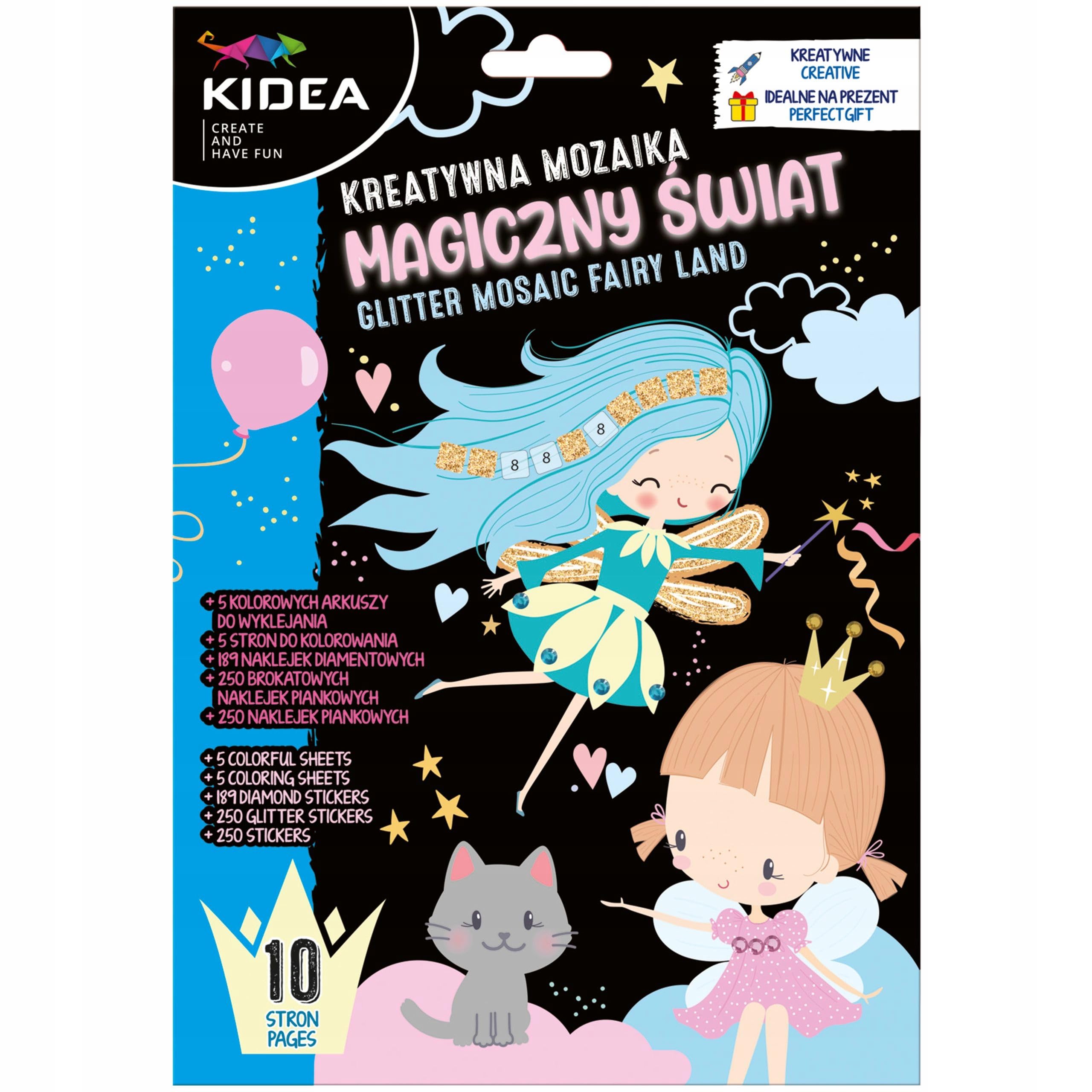 Kreatywna mozaika magiczny świat 5 ARKUSZY Kidea