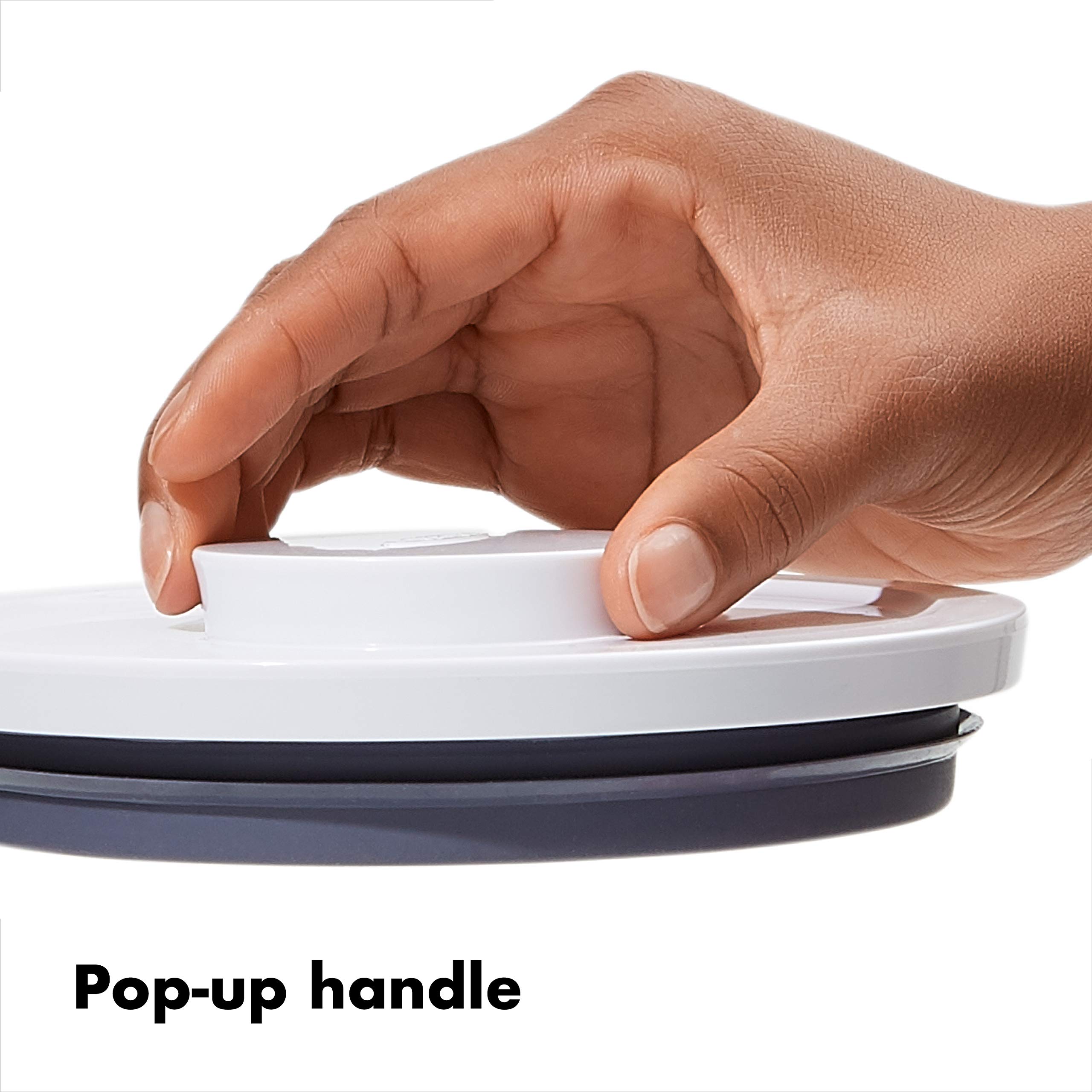 OXO Good Grips Lot de 3 mini boîtes rondes POP | Comprend trois récipients hermétiques de 0,6 l | Idéal pour le thé, les cubes de sucre | Sans BPA | Passe au lave-vaisselle