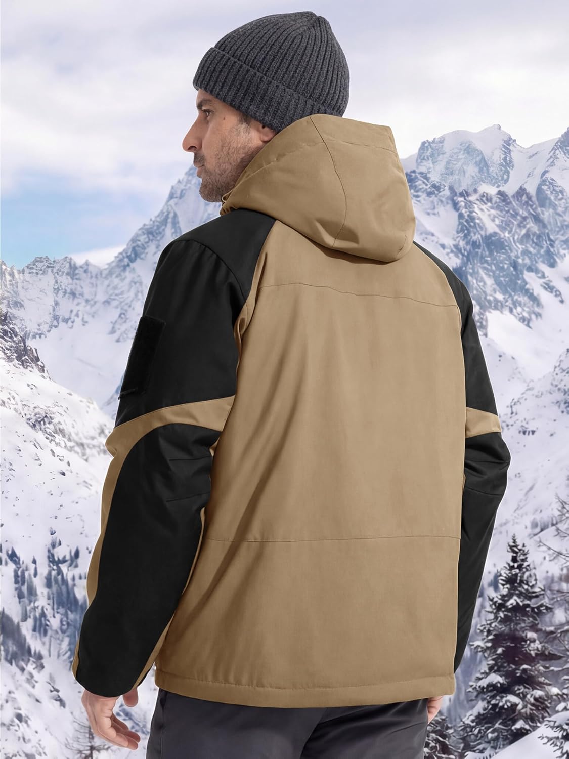 FREE SOLDIER Men's Waterproof Ski Winter Jacket Warm Winter Snow Snowboard Coat with Multi Pockets Detachable Hood - Image 2