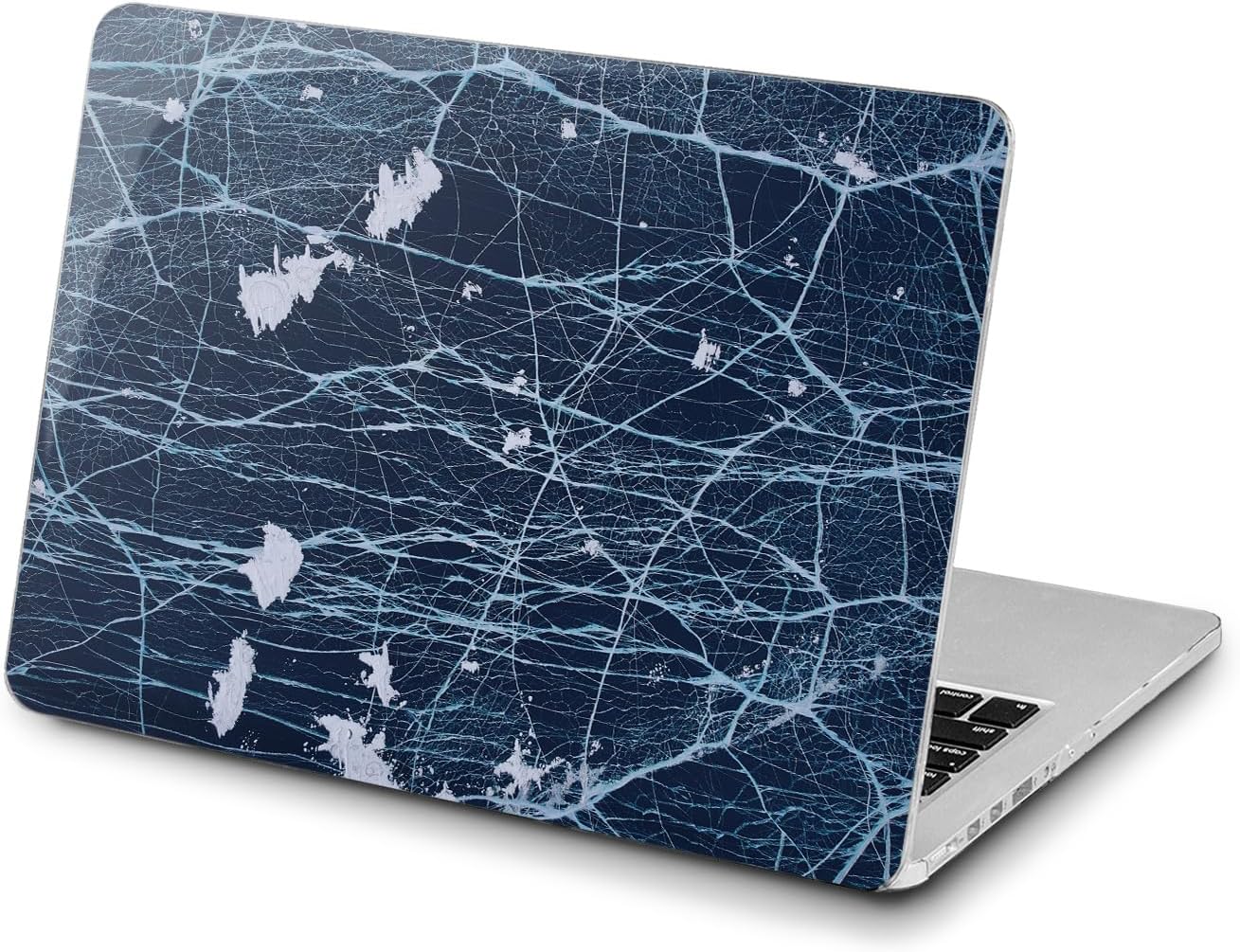Hard Case Compatible for MacBook Pro 16 14 M3 M2 2023 M1 Pro 13 2022 Air 13 2021 Retina 2020 Mac 11 12 Cracked Texture Design Cover Abstract Painting Print Navy Blue Touch Bar t0330