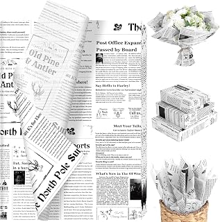 100 Sheet North Pole Newspaper Tissue Paper, Santa on Christmas Gift Wrapping Paper Sheet for Xmas Season DIY Crafts Santa's Favorite Newspaper Party Supplies, 13.8 x 19.7 Inch