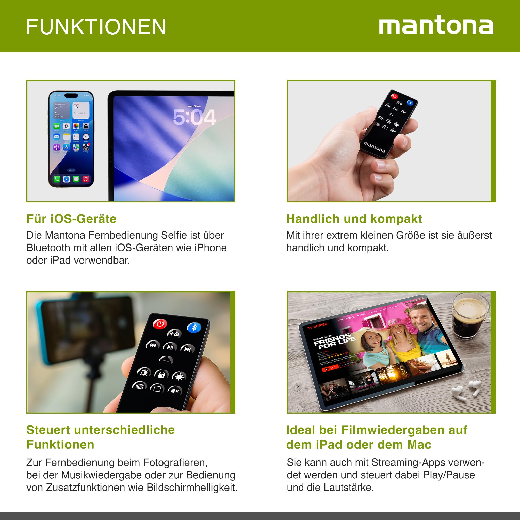 mantona Pilot zdalnego sterowania do iPhone'a/iPada