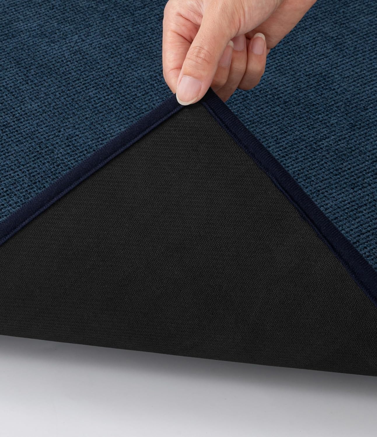 YIHOUSE Bathroom Rugs Mats Sets 2 Pieces, Ultra Thin Bath Mat Absorbent Non Slip Bath Rugs for Bathroom Washable, Shower, Sink, Laundry (Dark Blue, 2 Pieces) - Image 2