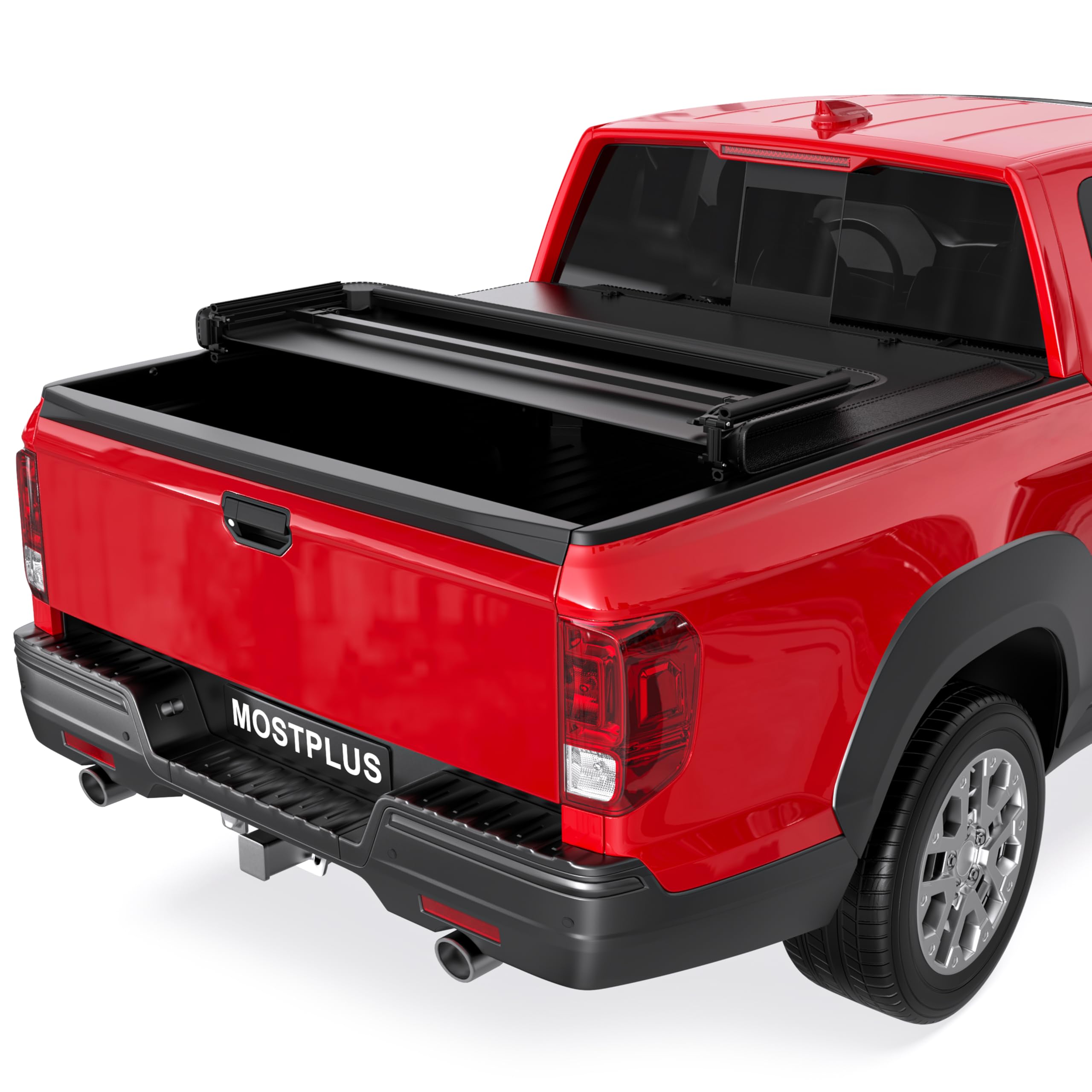 MOSTPLUS Tri Fold Soft Folding Truck Tonneau Cover Compatible for 2017-2025 Honda Ridgeline Waterproof 3 Fold On Top 5FT