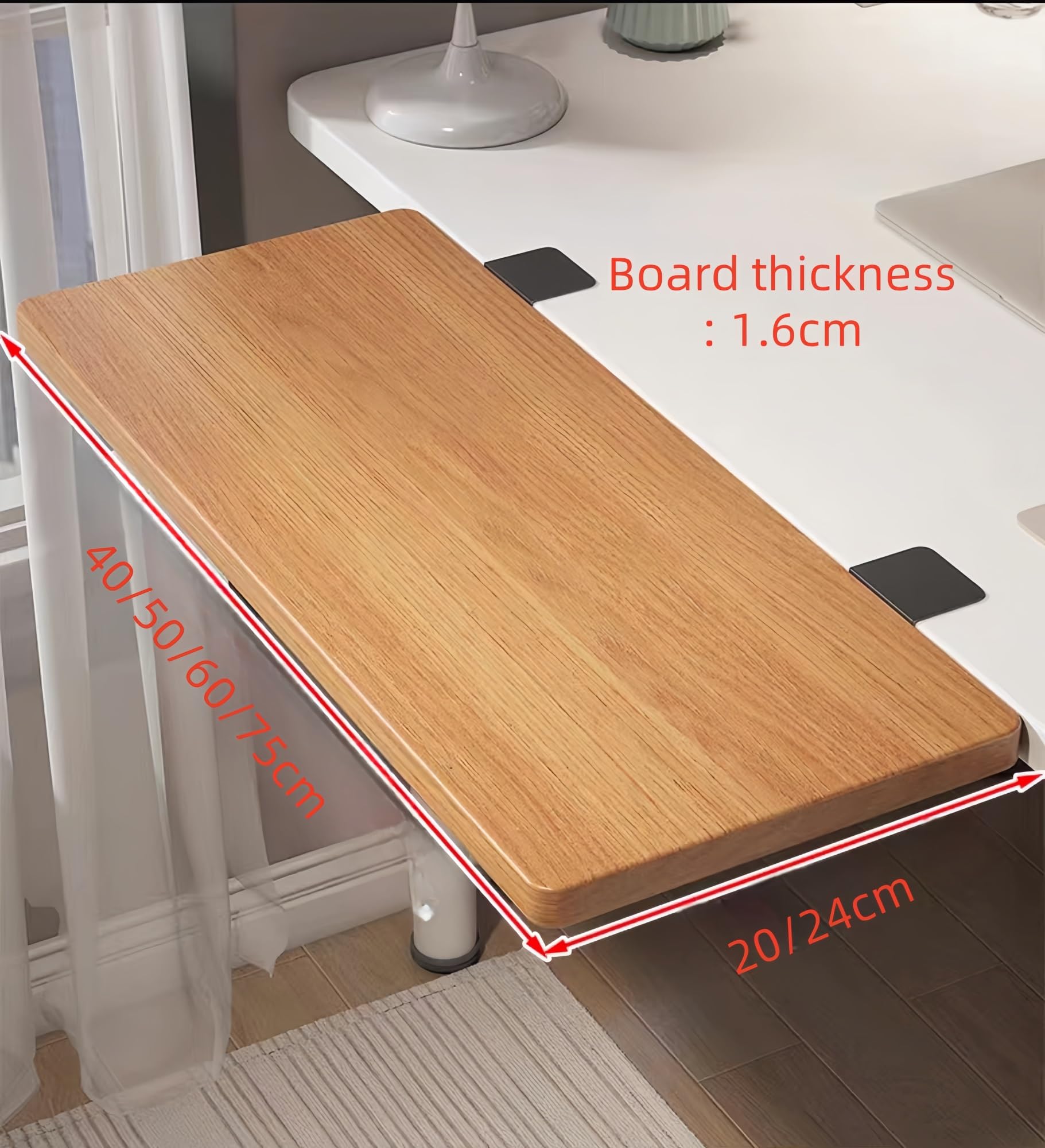 Bandeja extensible ergonómica de escritorio de 120 x 20 cm, plataforma de teclado para escritorio de computadora, fácil de instalar, tablero de extensión de escritorio de oficina, altura ajustable