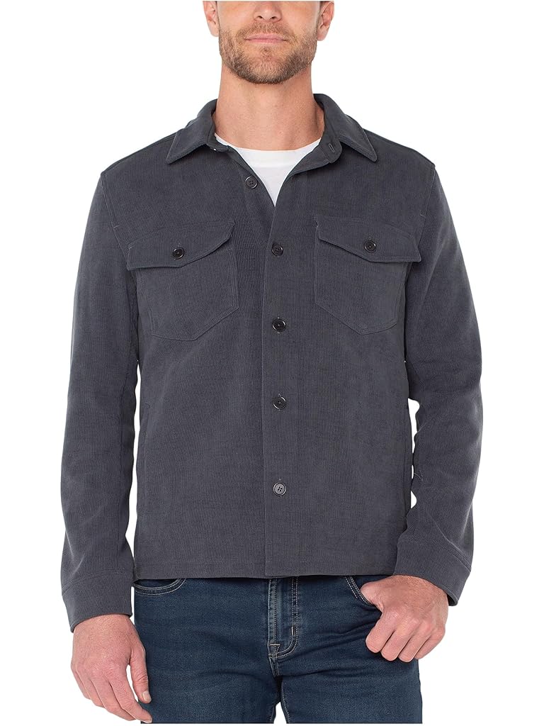 Gray Liverpool Los Angeles Knit Corduroy Overshirt
