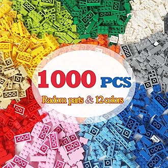 Ekuzi 1000 Pieces Classic Building Blocks, Basic Bricks Refill Packs Compatible With Stones - Box Gifts for Boys and Girls From 6 Years