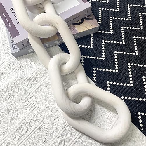 Miniatura 4 de Decoración de eslabones de cadena de madera  Decoración bohemia tallada a mano para mesa, decoración de estantes, decoración rústica de granja