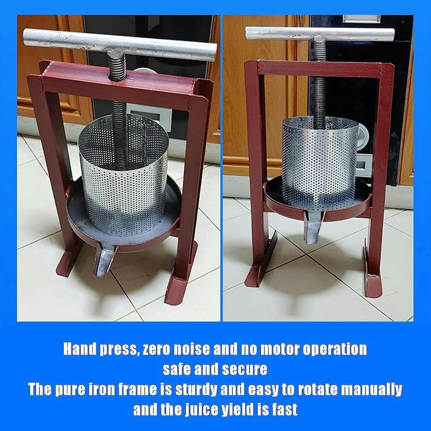 Wine Wine Fruit, Stainless Steel Barrel Cheese, Manual Fruit Wine Press, Grape Press to Squeeze Vegetable Juice/Fruits ~/