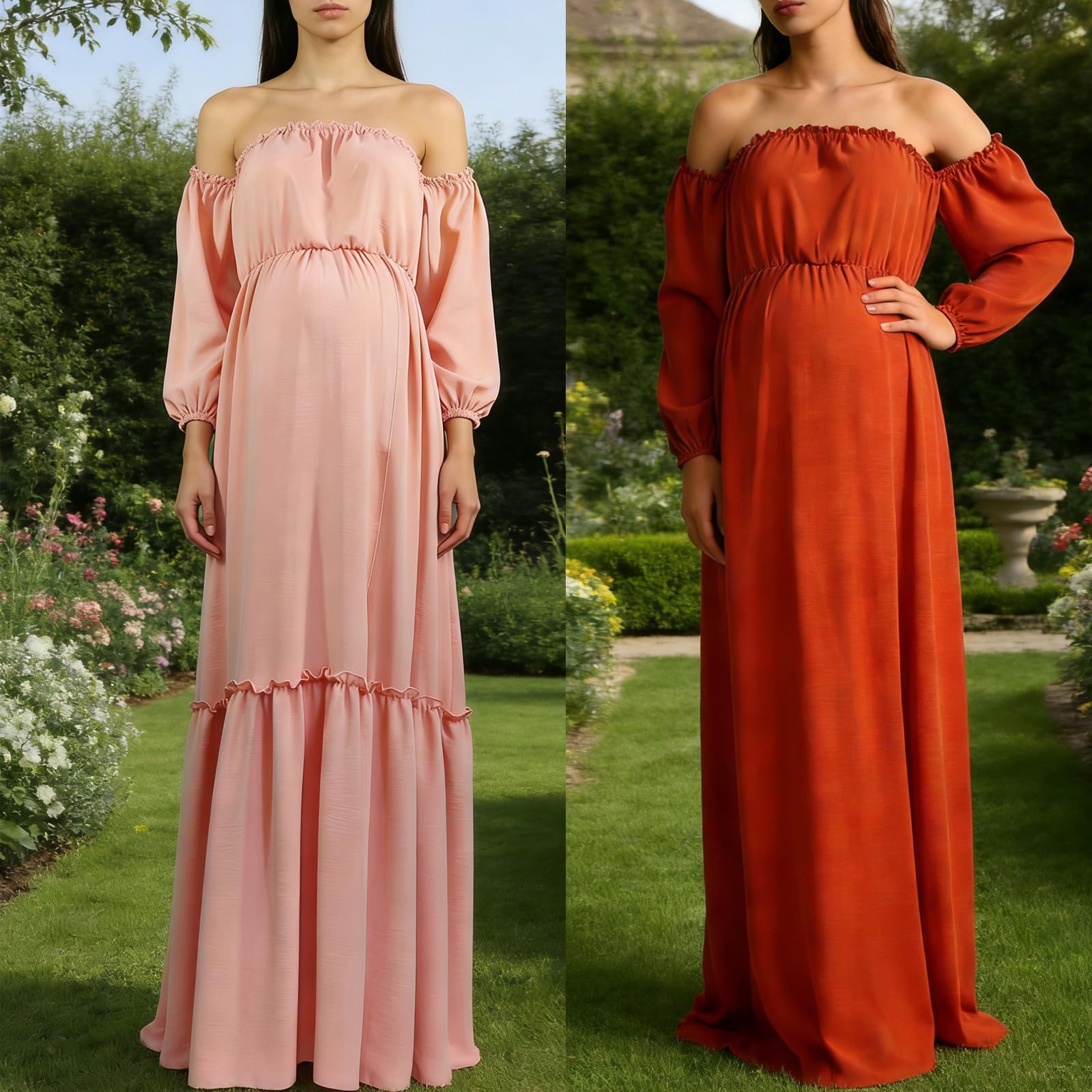 Vestido de maternidad de poliéster transpirable para sesión de fotos de embarazo y ropa cotidiana Mujeres embarazadas, vestido con abertura lateral, cómodo embarazo