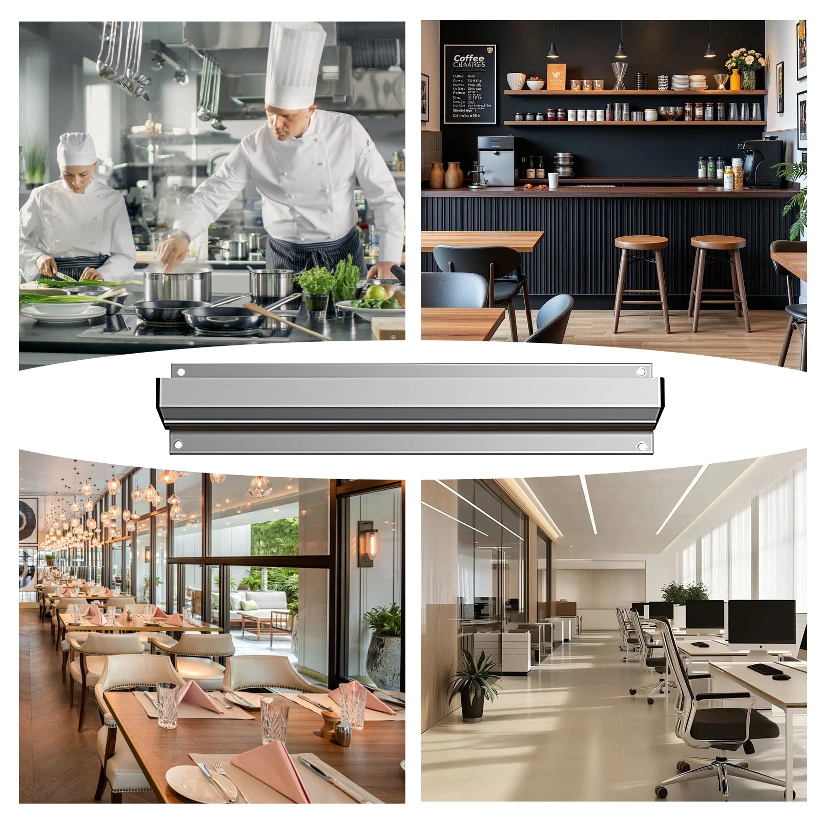 2 Stück 40 cm Bonhalter Gastronomie Bonschiene Aluminiumlegierung Tab Grabber Selbstklebend Bon Klemmleiste Gastronomie Klemmleiste für Bar Büro Bestellung Ticket